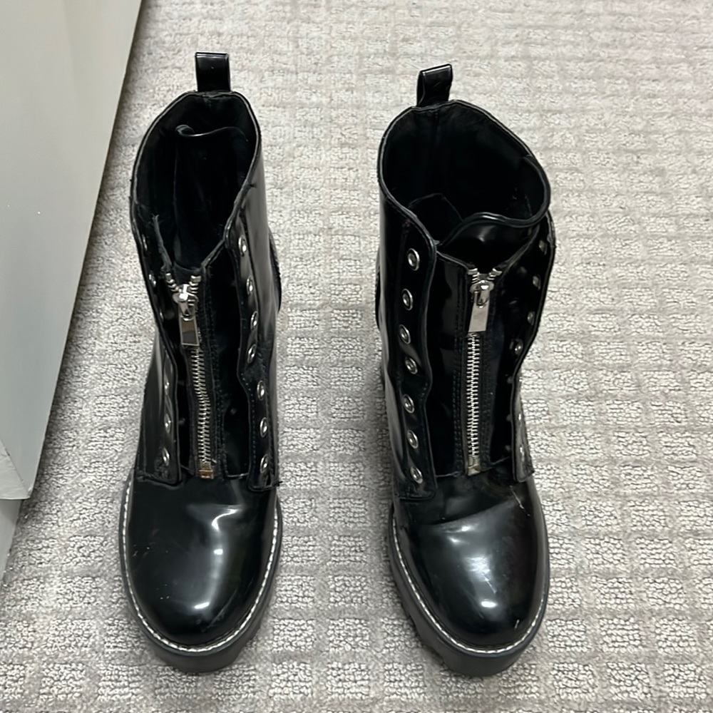 Zara black womens short boots original price $90 worn 5 times.